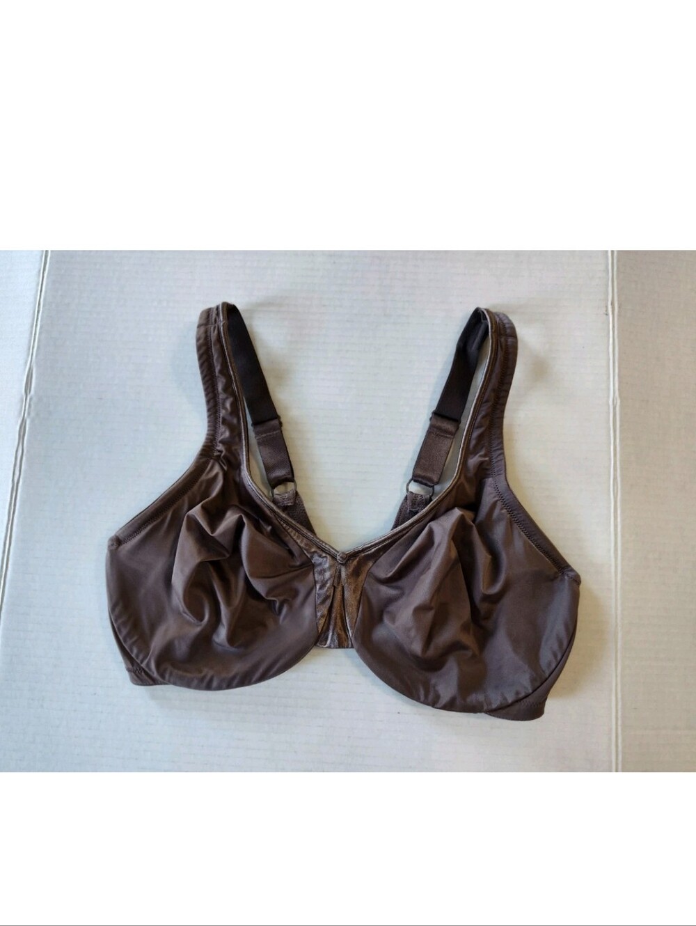 Olga Signature Support Satin Unlined Underwire Bra Size 38DD Brown 35002